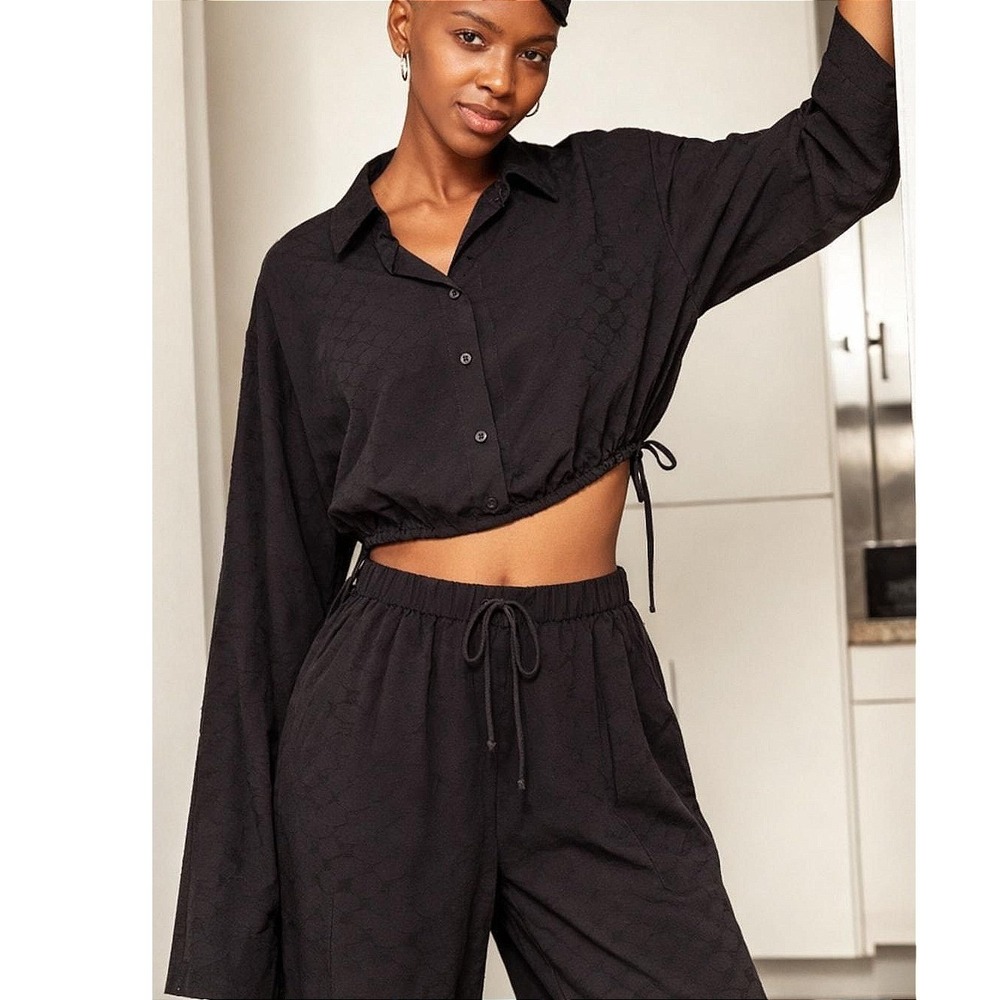 Savage X Fenty. Black Monogram Jacquard Top